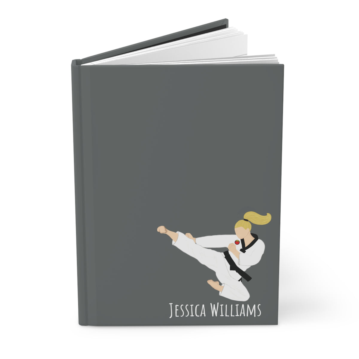 Martial Arts Girl Personalized Blank Lined Journal — Hardback Edition