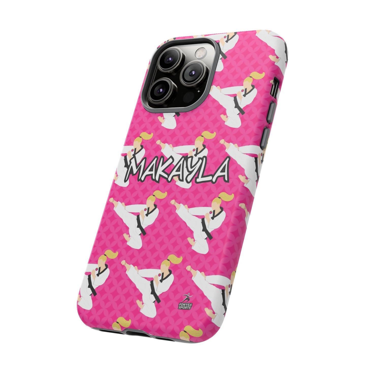 Personalized Martial Arts Taekwondo Karate Girl Tough Phone Case, Fonyea Sports