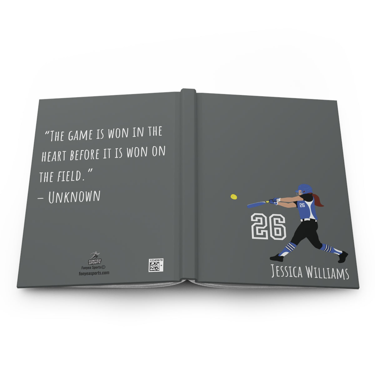 Softball Girl Personalized Blank Lined Journal — Hardback Edition