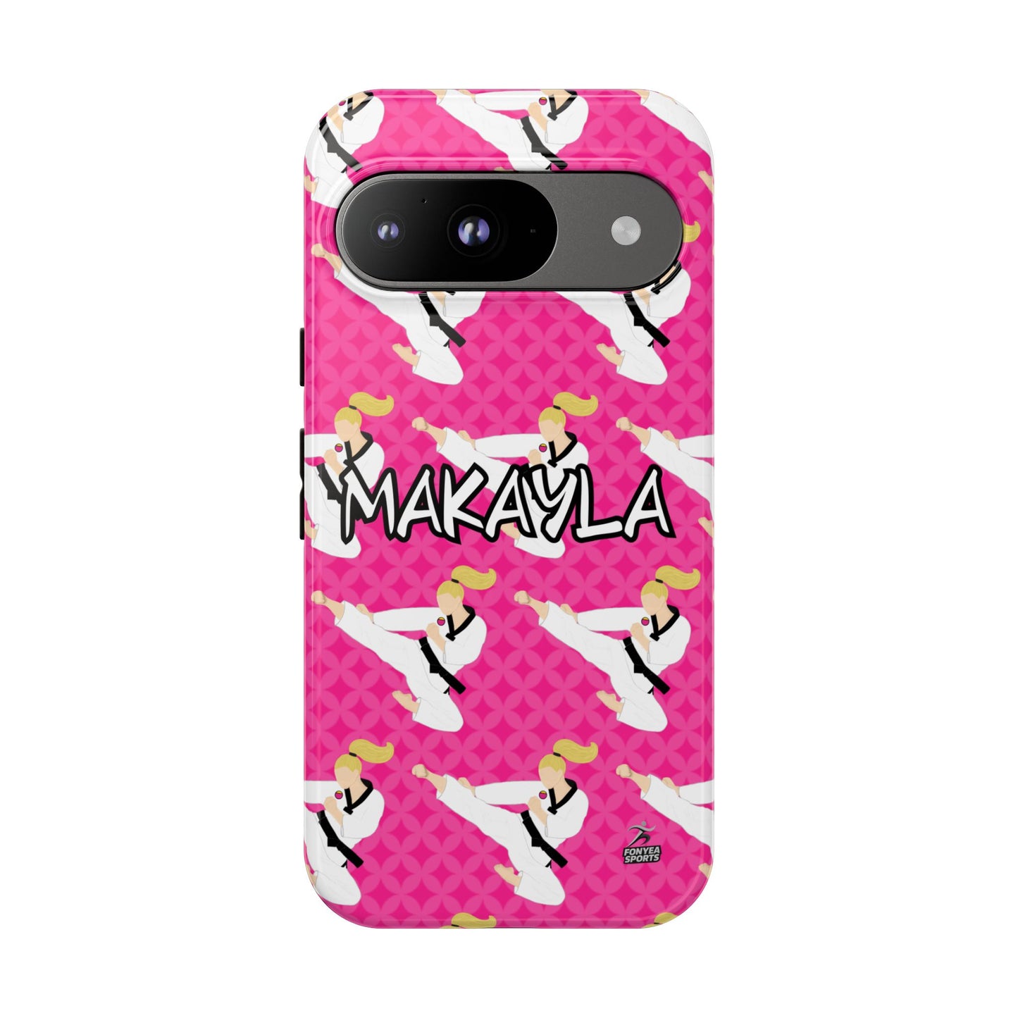 Personalized Martial Arts Taekwondo Karate Girl Tough Phone Case, Fonyea Sports