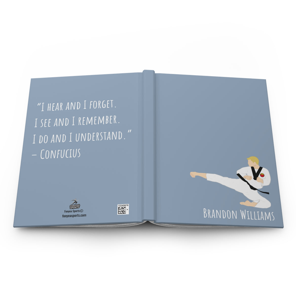 Martial Arts Boy Personalized Blank Lined Journal — Hardback Edition