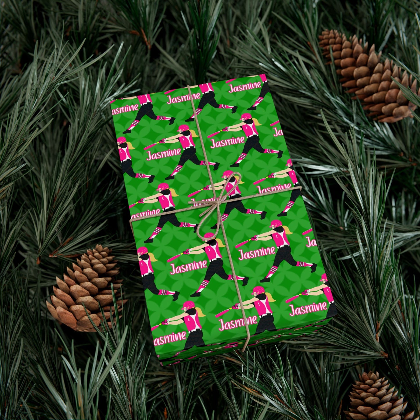 Personalized Softball Wrapping Paper, Fonyea Sports
