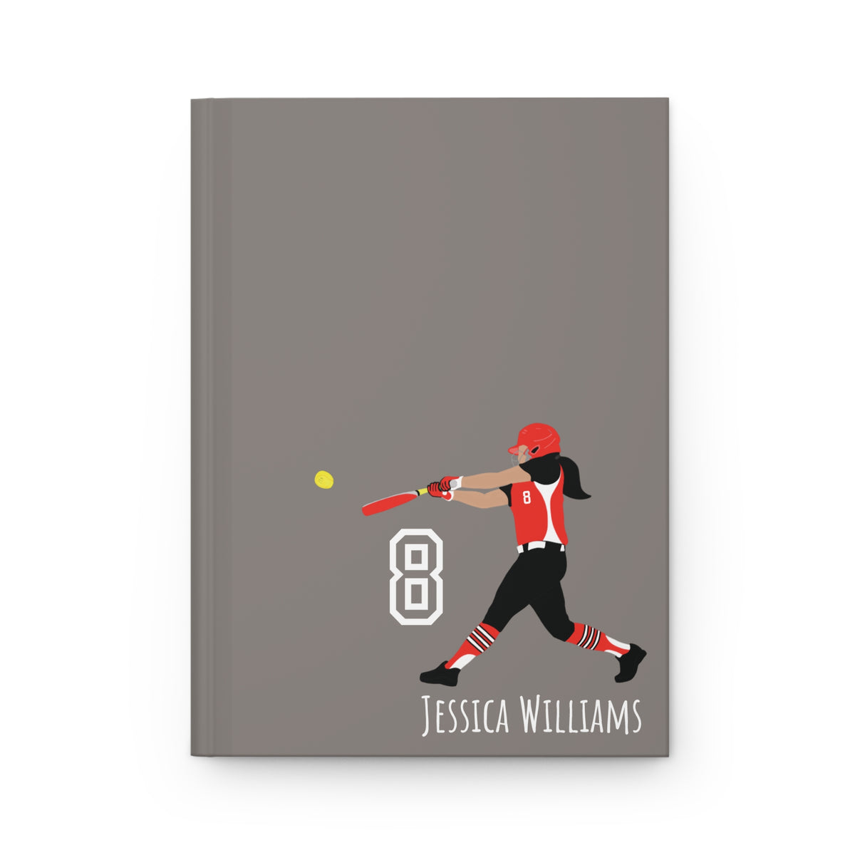 Softball Girl Personalized Blank Lined Journal — Hardback Edition