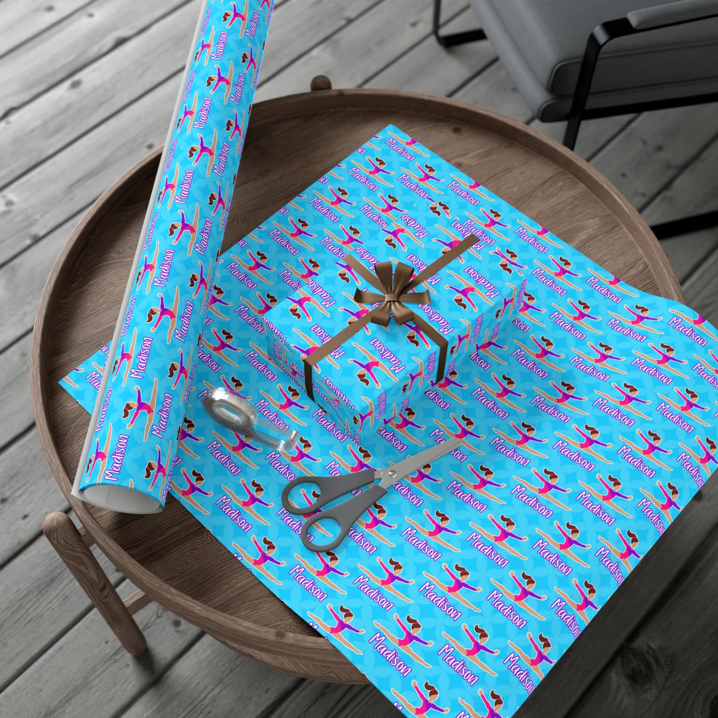 Personalized Gymnast Wrapping Paper, Fonyea Sports