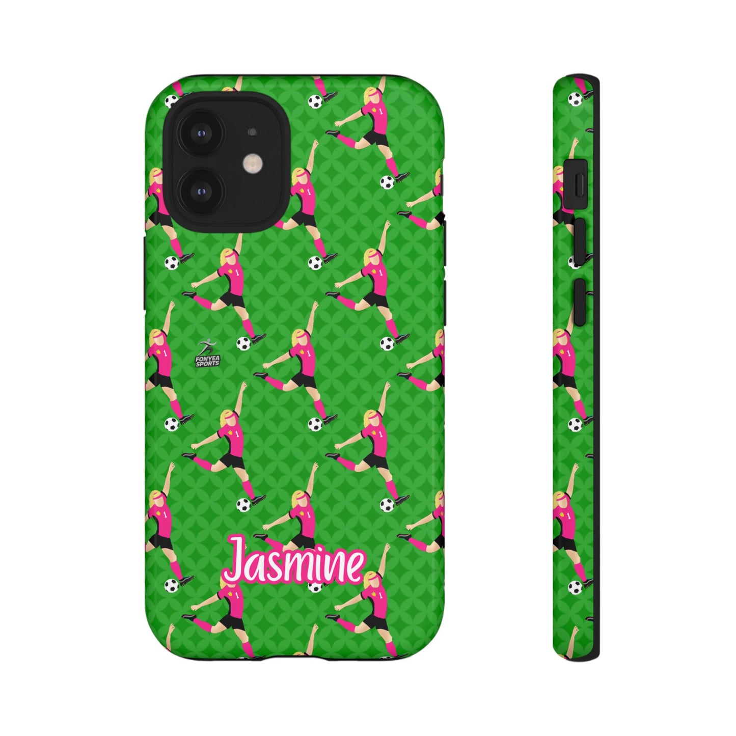 Personalized Soccer Girl Tough Phone Case, Fonyea Sports