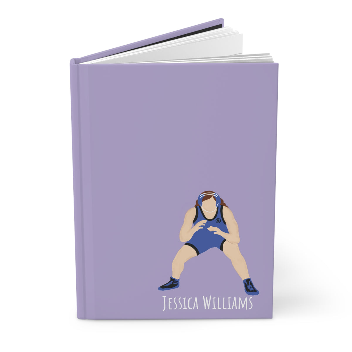 Wrestler Girl Personalized Blank Lined Journal — Hardback Edition