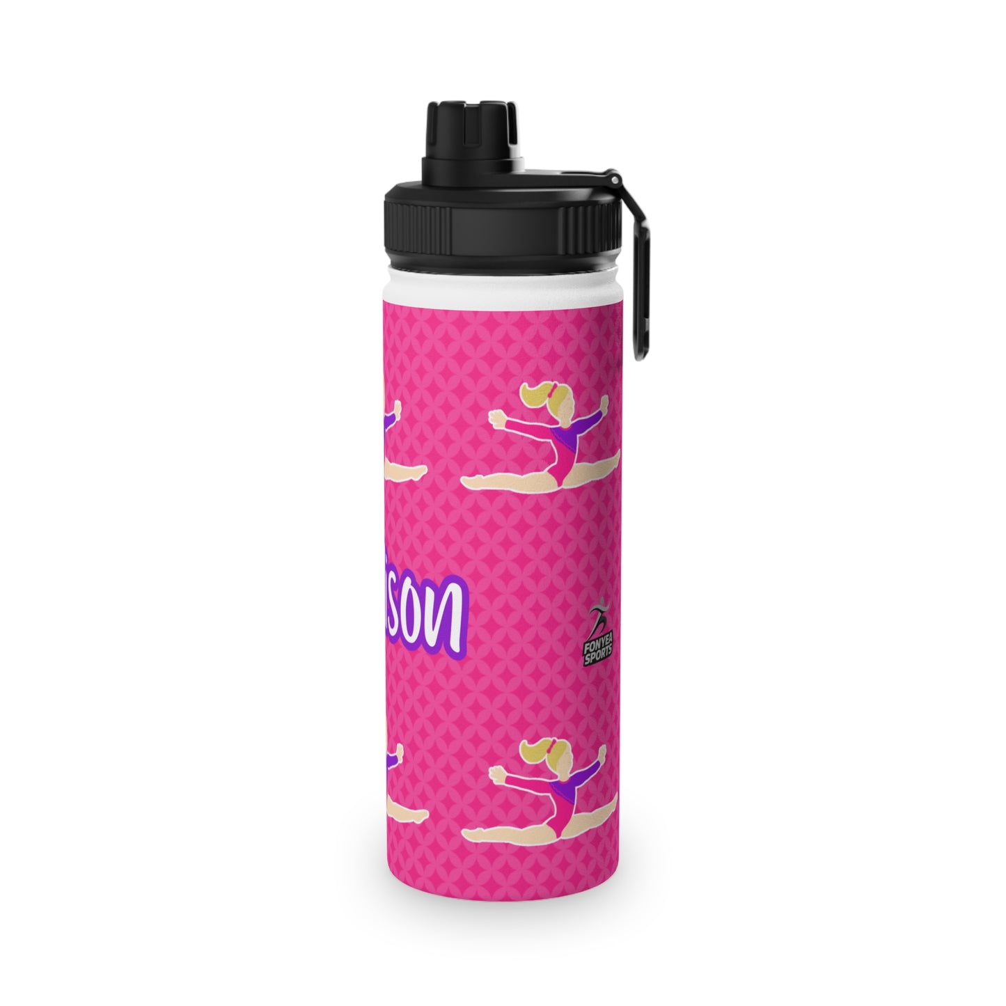 Fonyea Sports Water Bottle Gymnast Pink Personalized