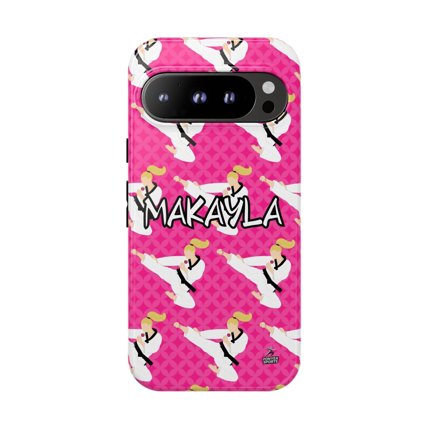 Personalized Martial Arts Taekwondo Karate Girl Tough Phone Case, Fonyea Sports