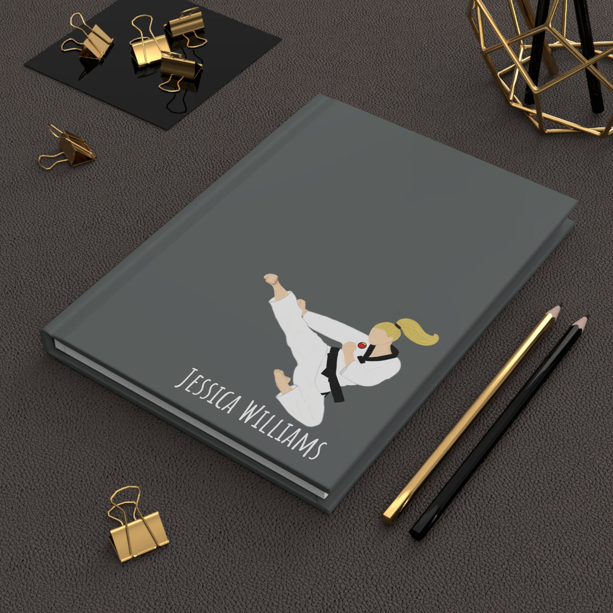 Martial Arts Girl Personalized Blank Lined Journal — Hardback Edition