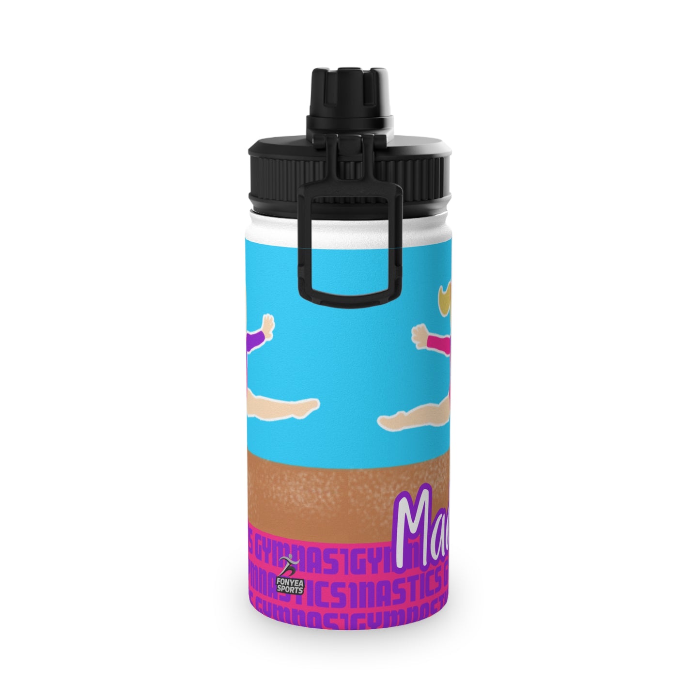 Fonyea Sports Water Bottle Gymnast Blue Personalized