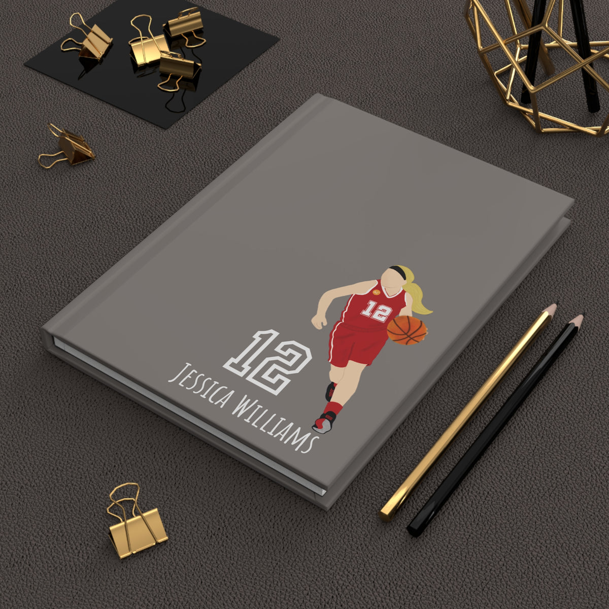 Basketball Girl Personalized Blank Lined Journal — Hardback Edition