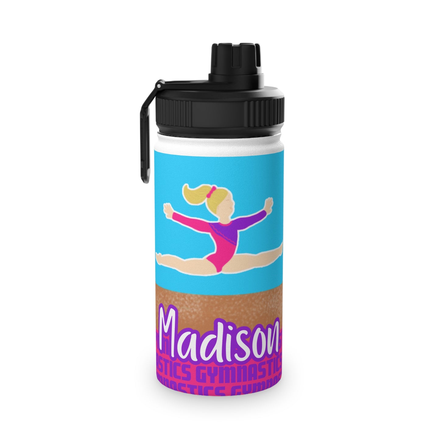 Fonyea Sports Water Bottle Gymnast Blue Personalized