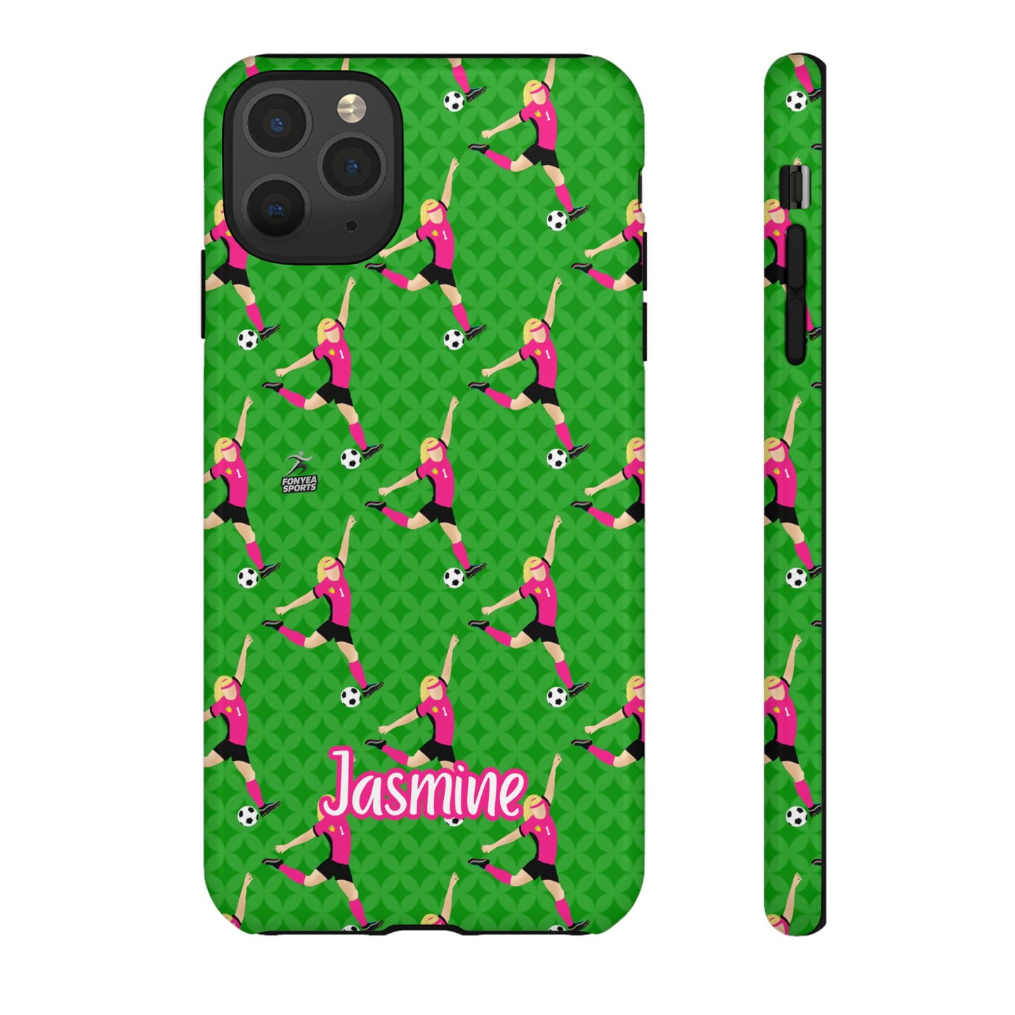Personalized Soccer Girl Tough Phone Case, Fonyea Sports