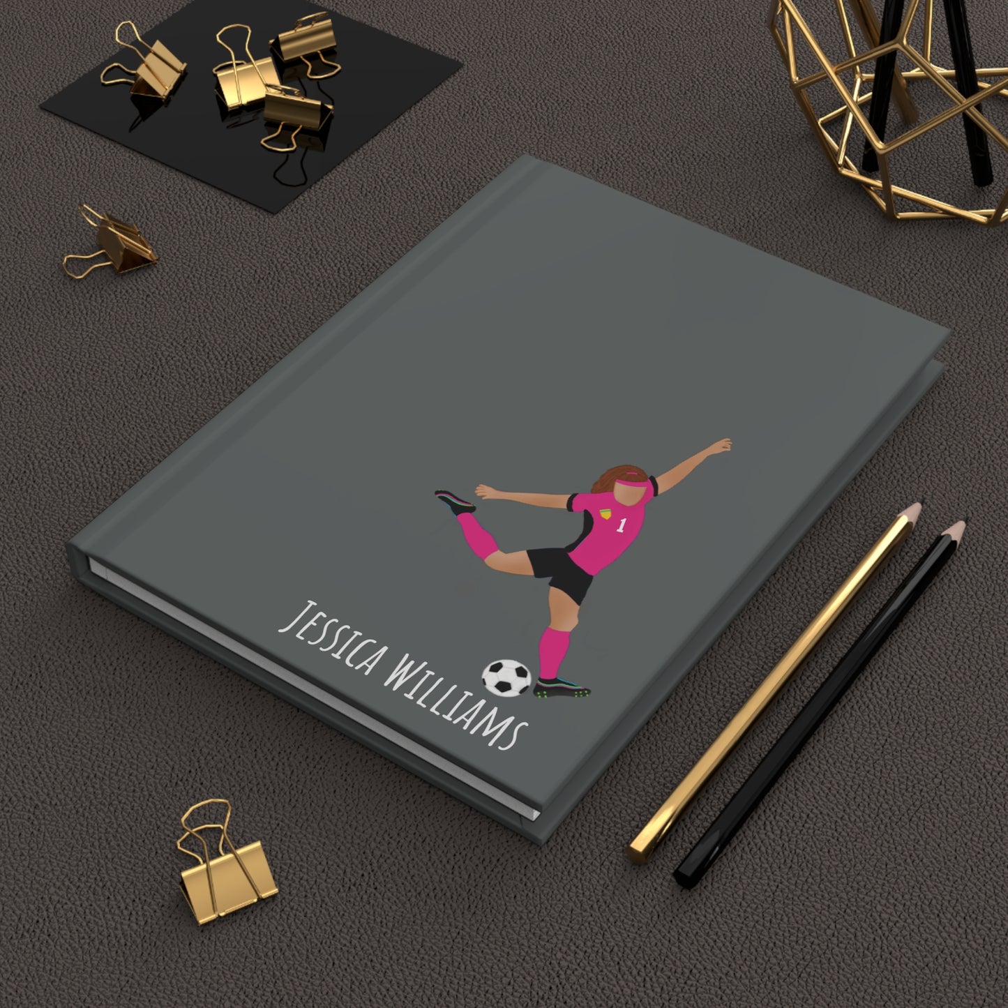 Personalized Soccer Girl Hardcover Journal,, Fonyea Sports