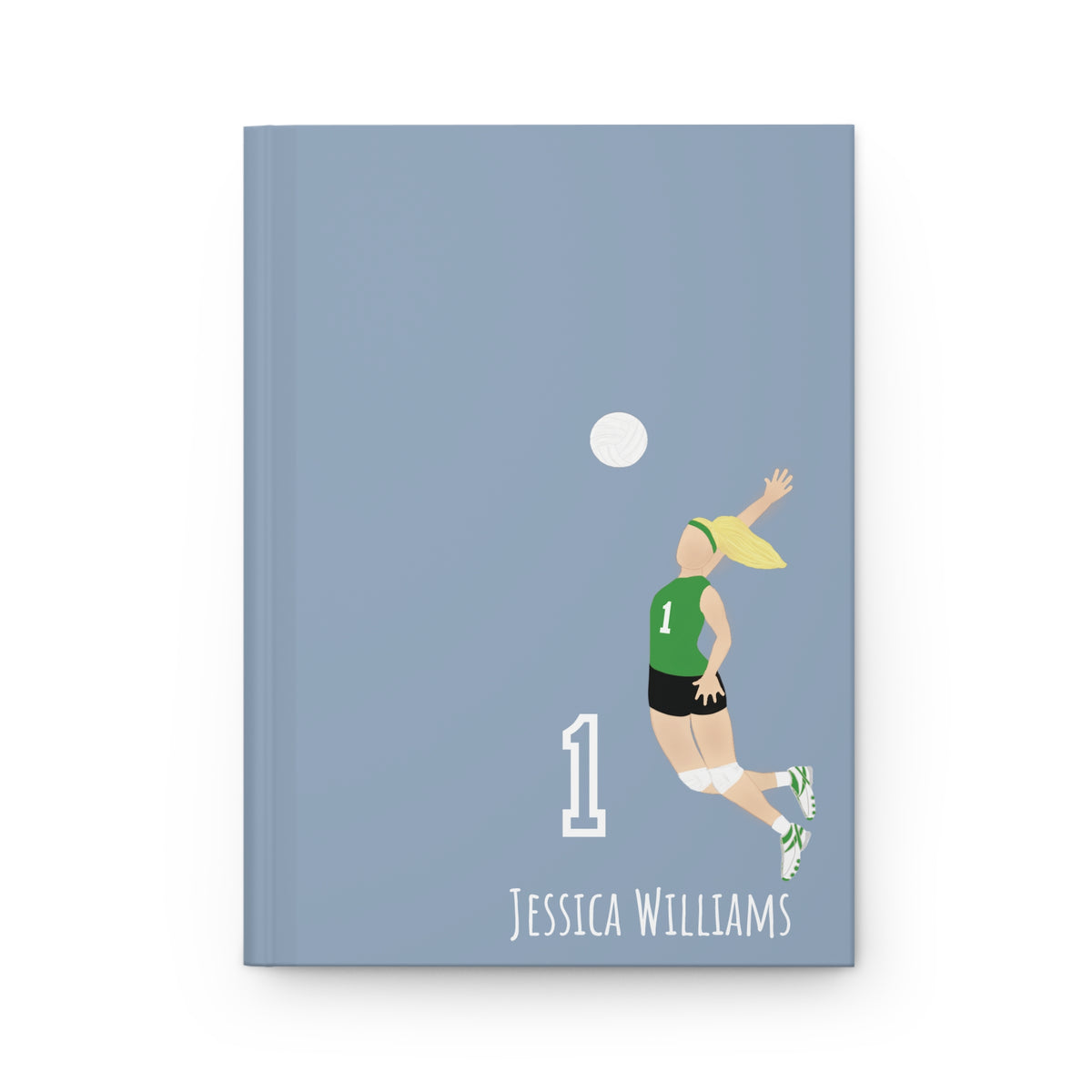 Volleyball Girl Personalized Blank Lined Journal — Hardback Edition