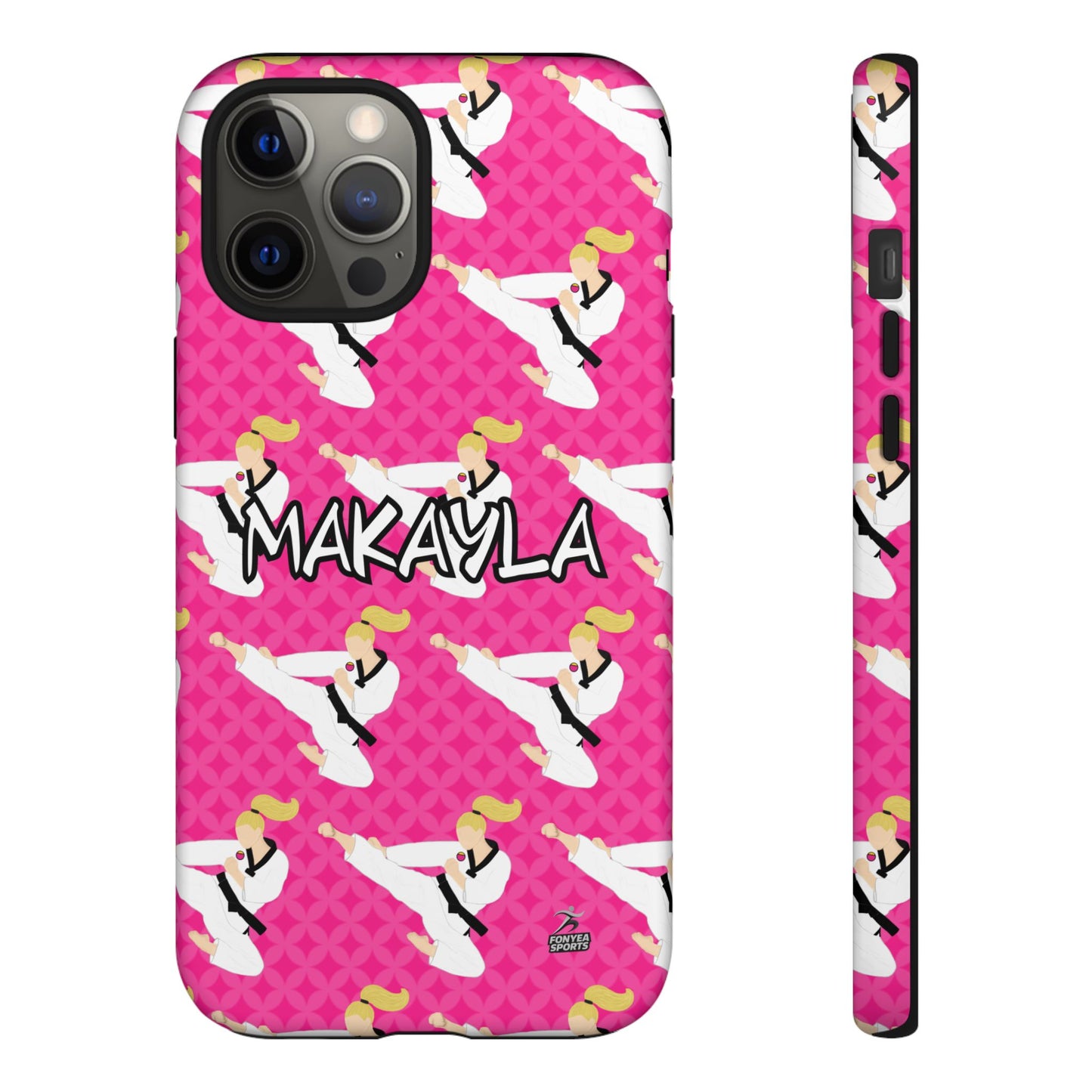 Personalized Martial Arts Taekwondo Karate Girl Tough Phone Case, Fonyea Sports