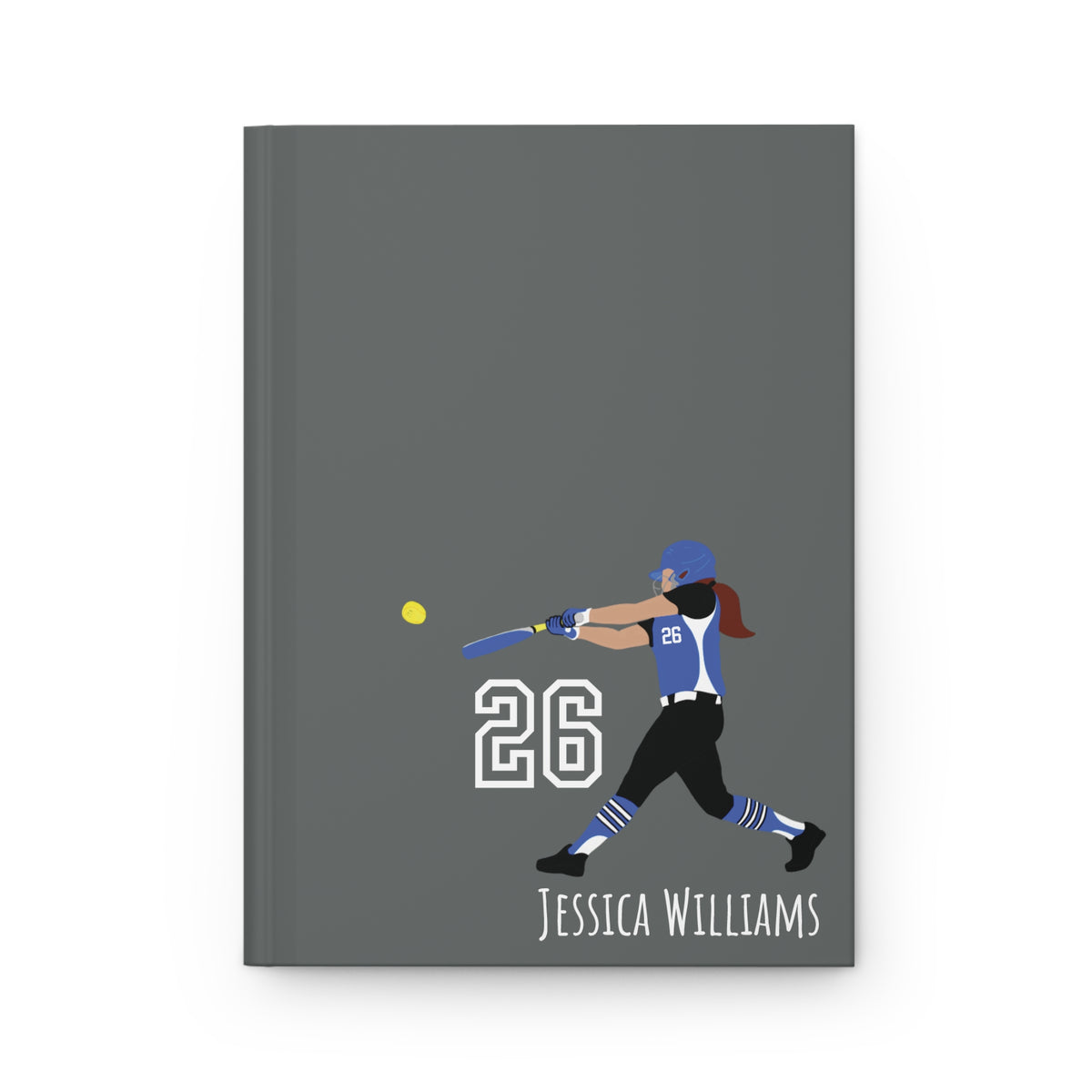 Softball Girl Personalized Blank Lined Journal — Hardback Edition