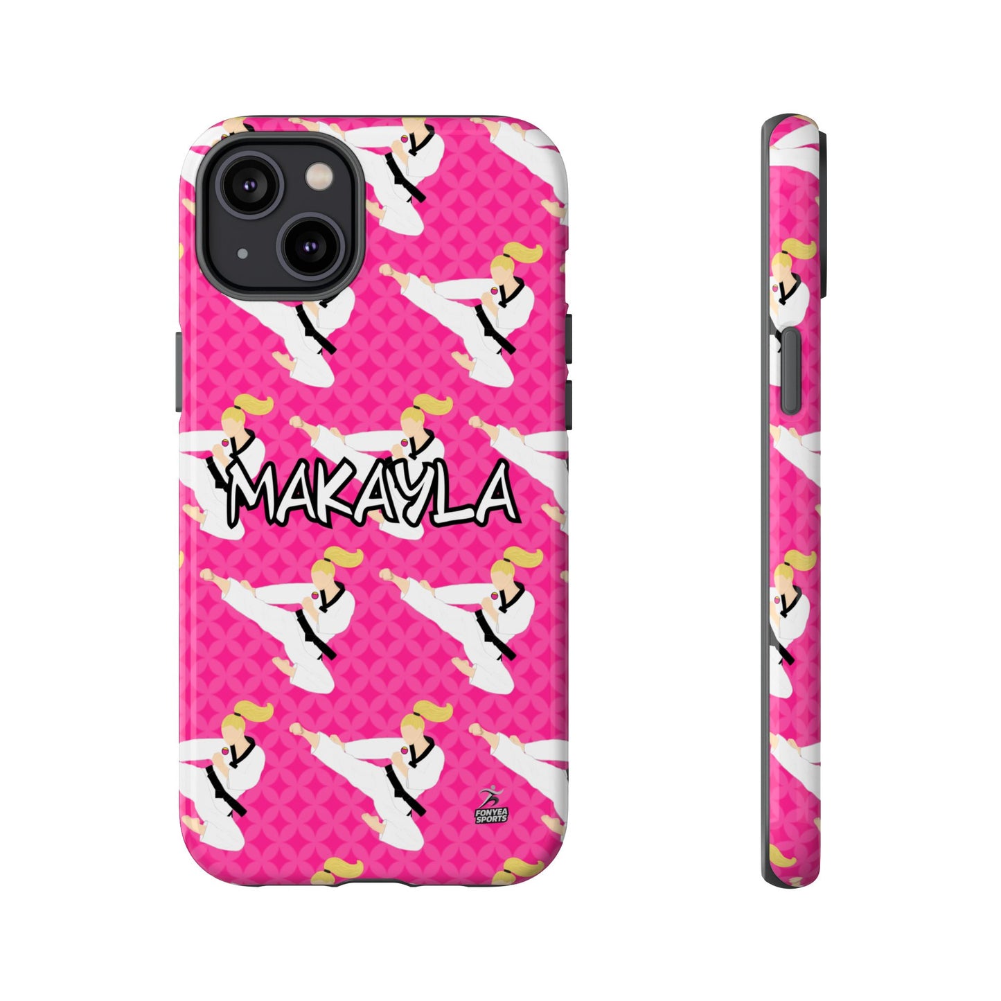 Personalized Martial Arts Taekwondo Karate Girl Tough Phone Case, Fonyea Sports