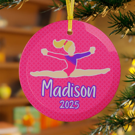 Personalized Gymnast, Gymnastics Glass Ornament, Fonyea Sports