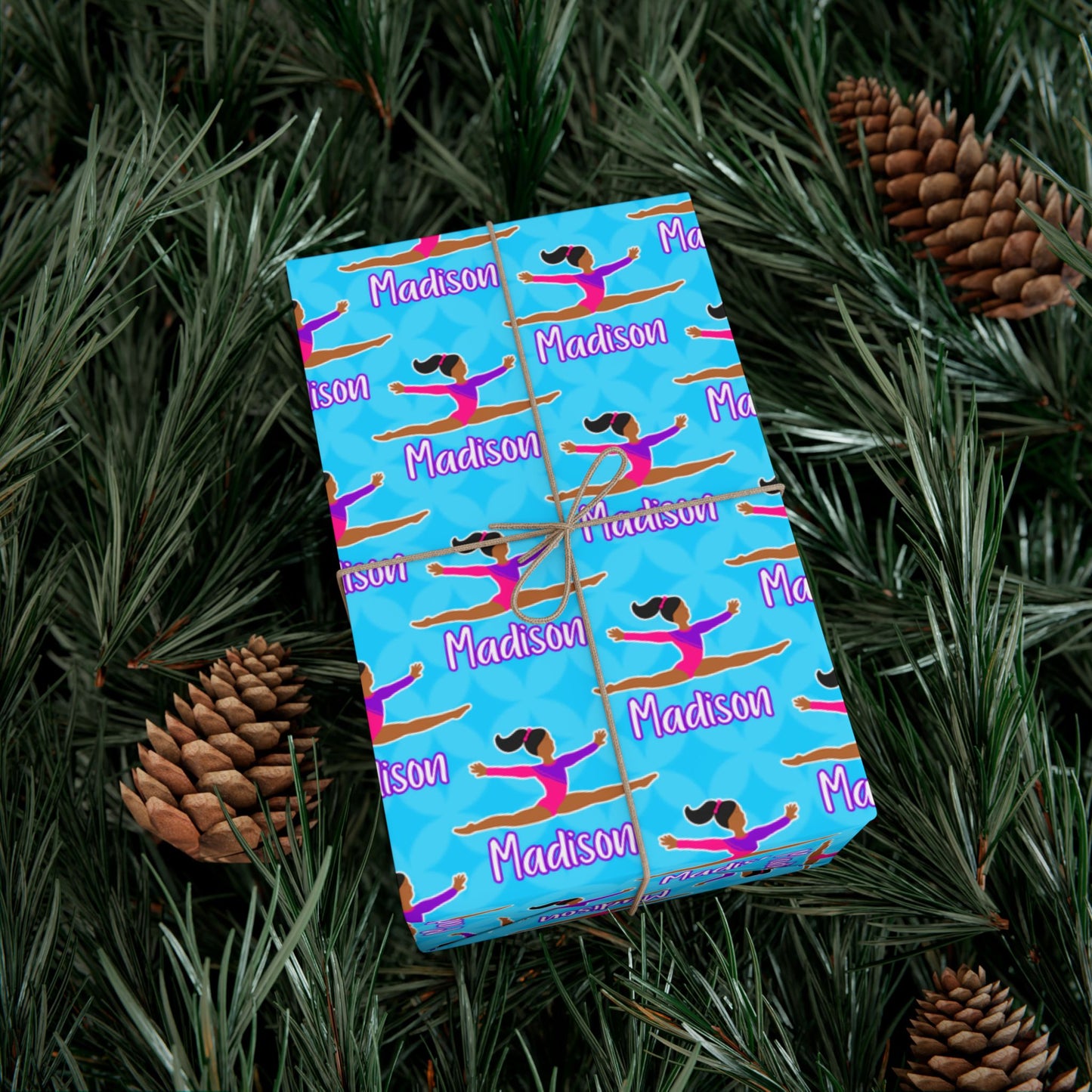 Personalized Gymnast Wrapping Paper, Fonyea Sports