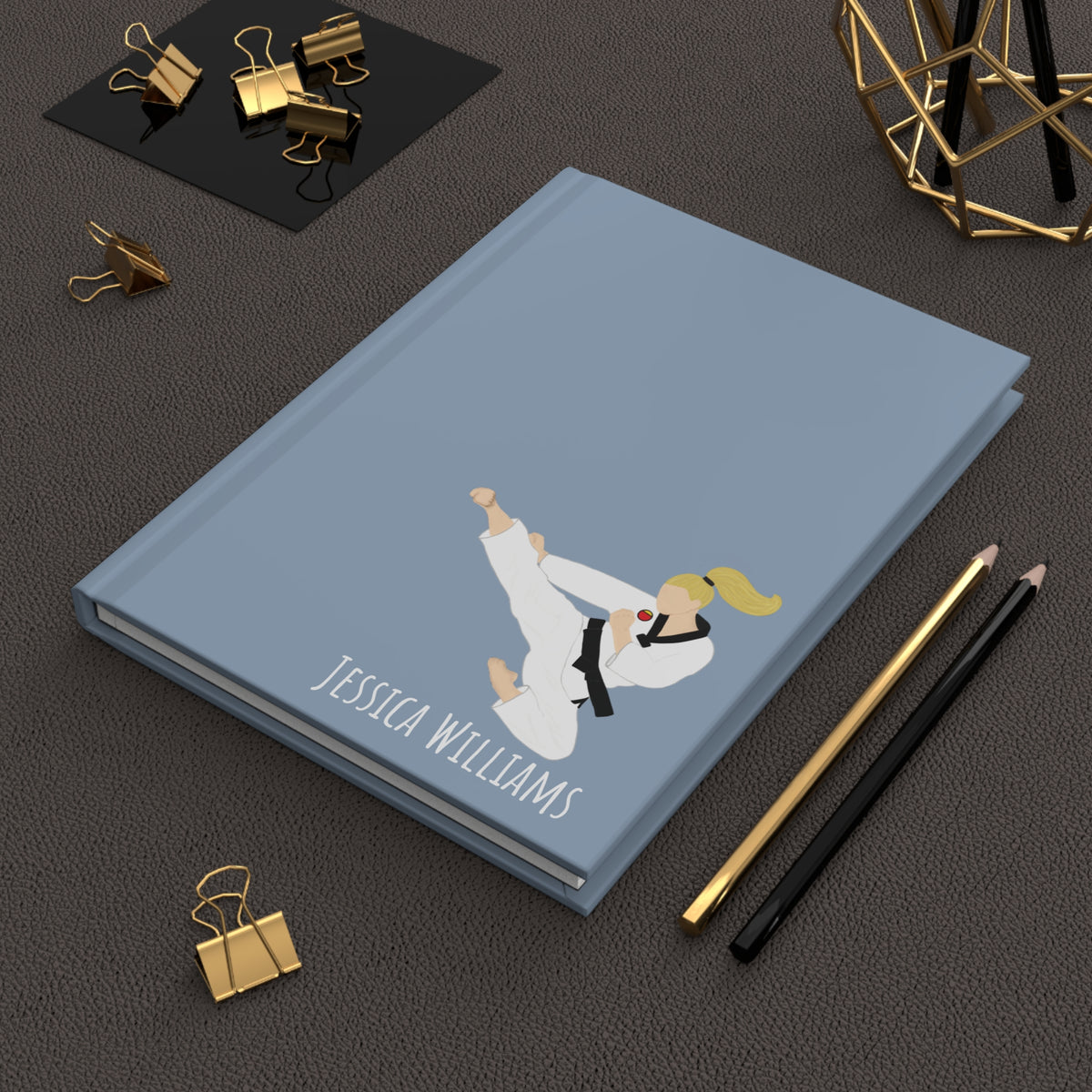 Martial Arts Girl Personalized Blank Lined Journal — Hardback Edition