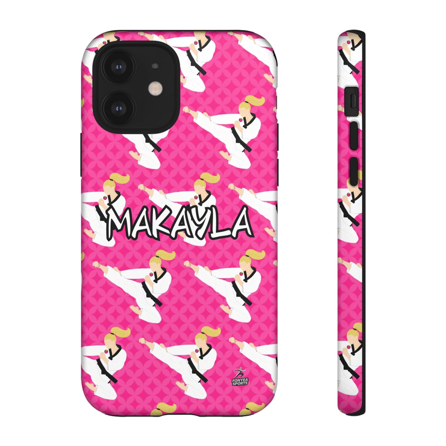 Personalized Martial Arts Taekwondo Karate Girl Tough Phone Case, Fonyea Sports