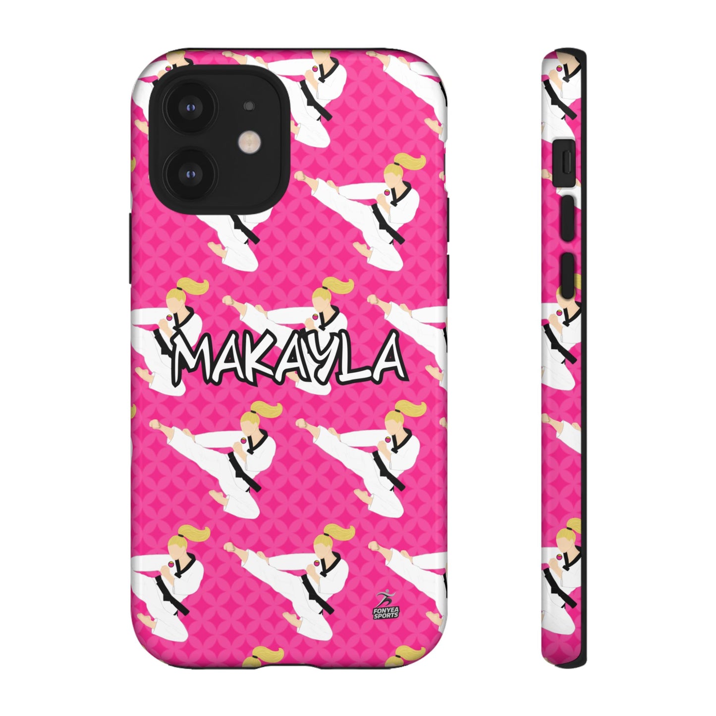 Personalized Martial Arts Taekwondo Karate Girl Tough Phone Case, Fonyea Sports