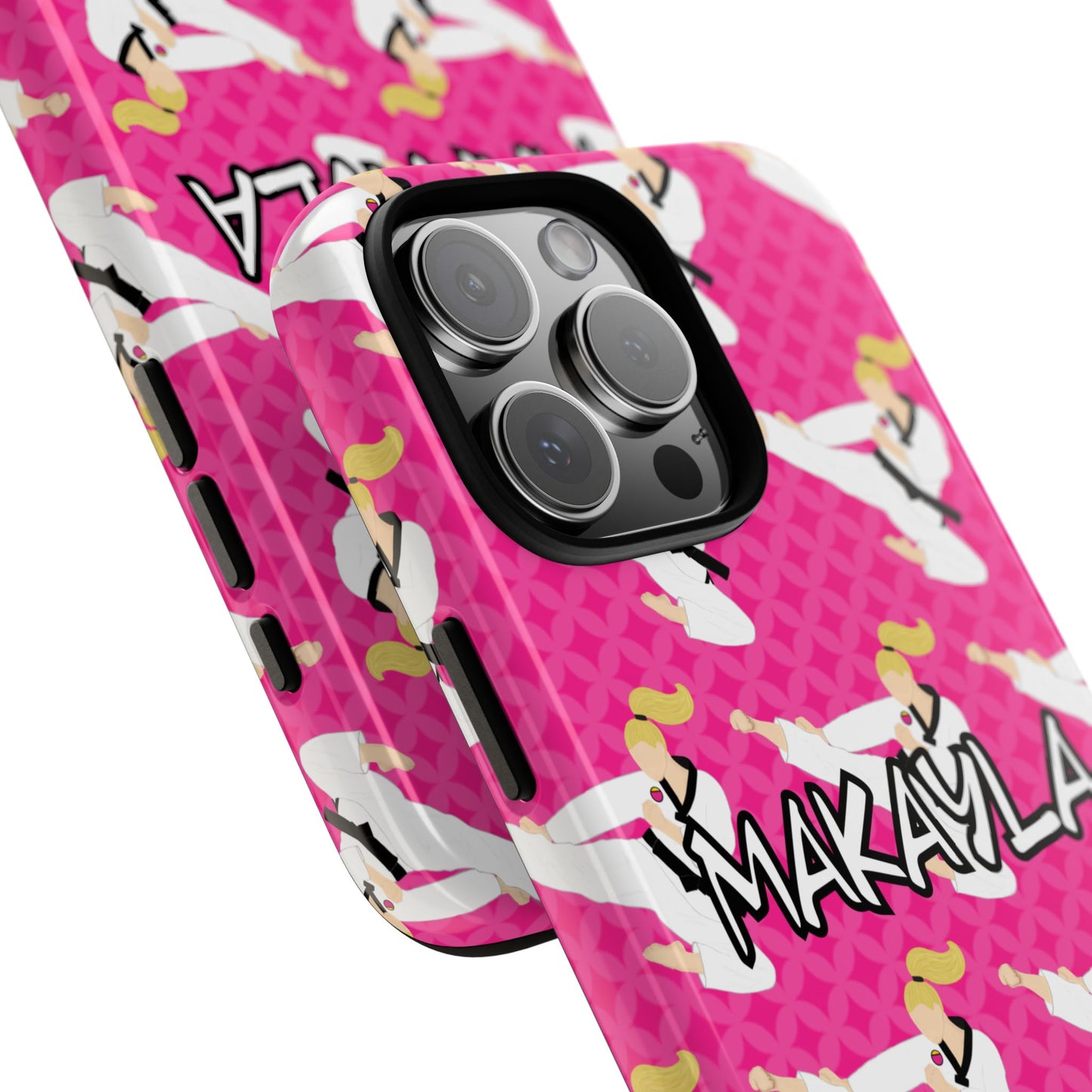 Personalized Martial Arts Taekwondo Karate Girl Tough Phone Case, Fonyea Sports