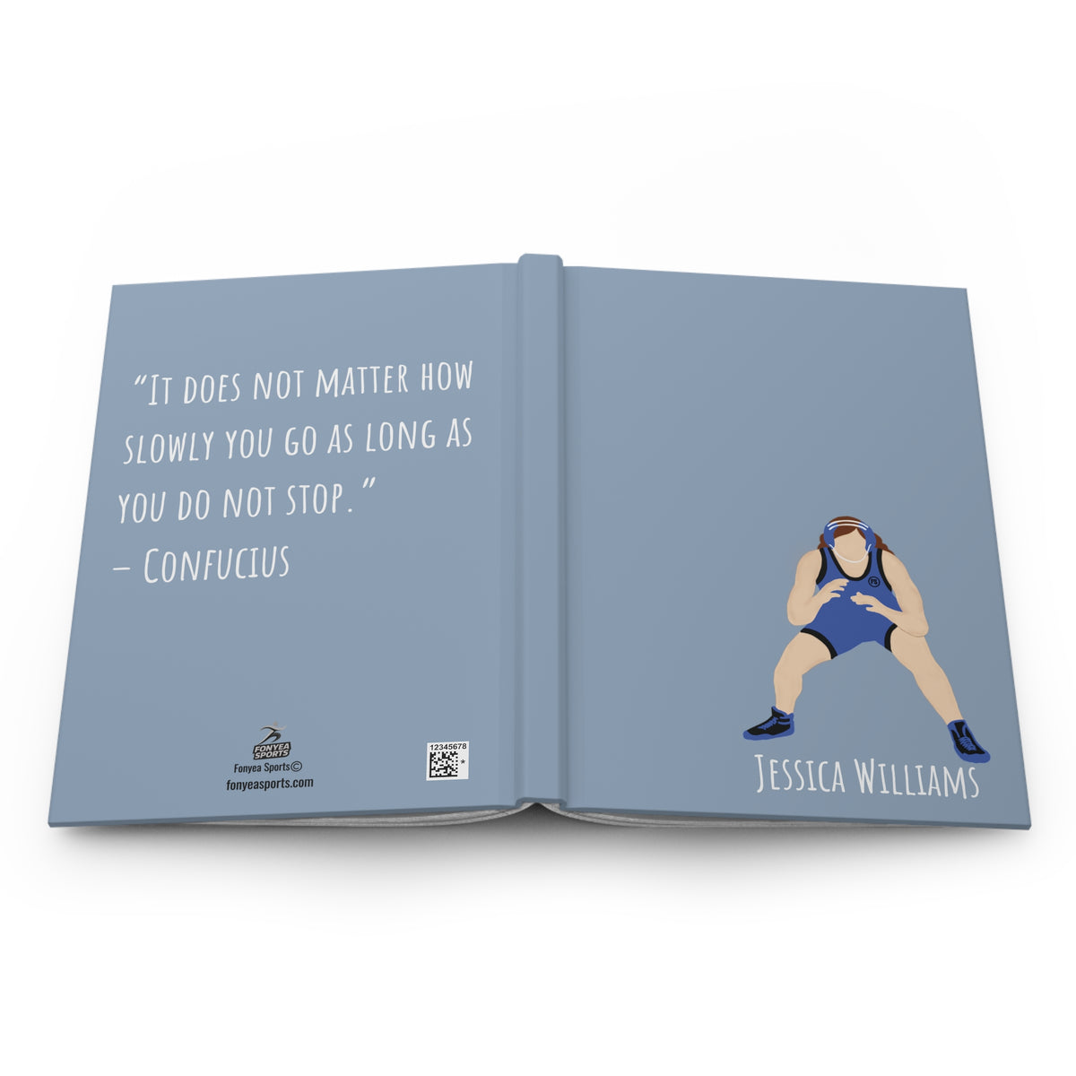 Wrestler Girl Personalized Blank Lined Journal — Hardback Edition