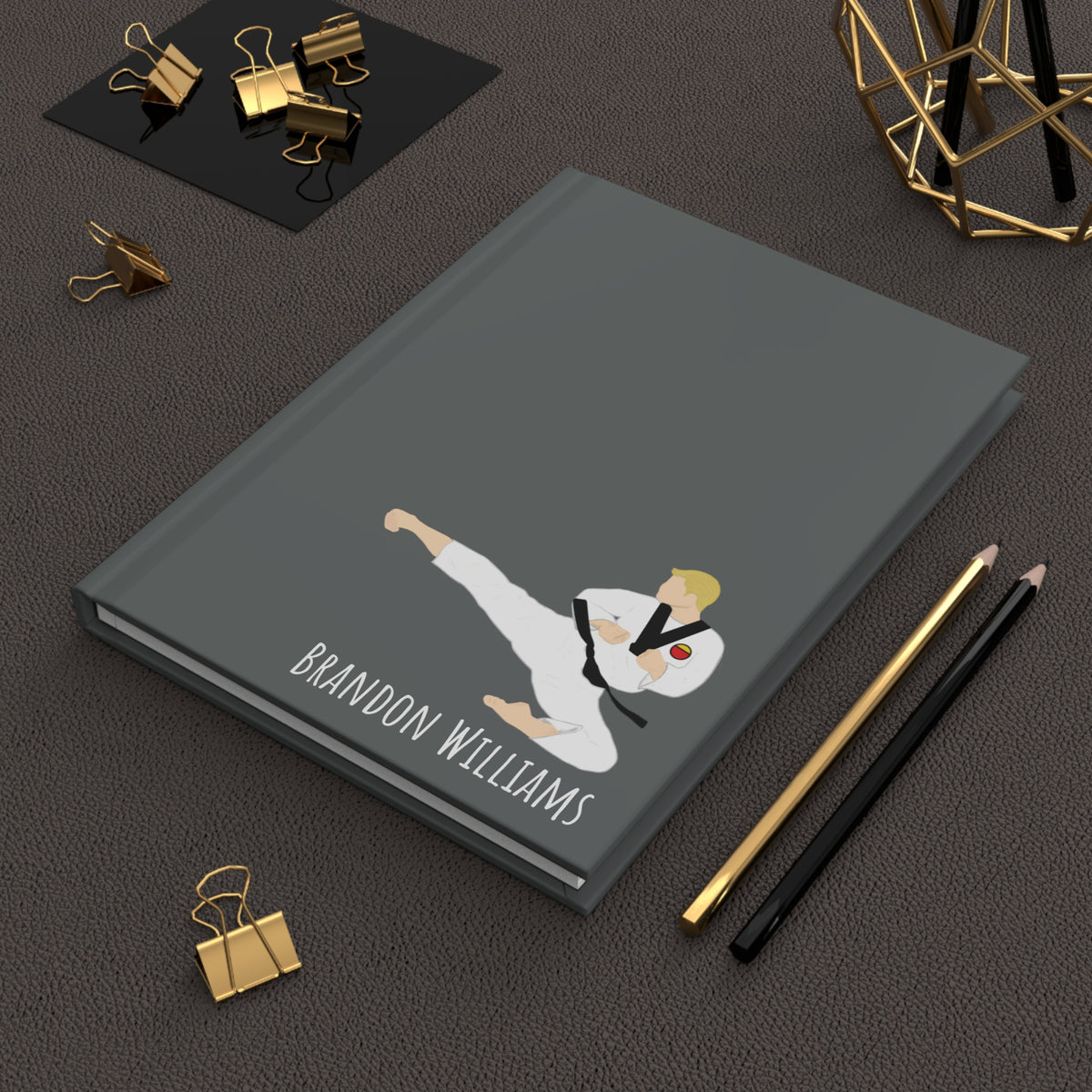 Martial Arts Boy Personalized Blank Lined Journal — Hardback Edition