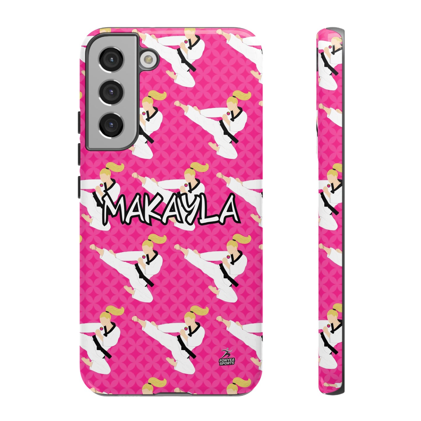 Personalized Martial Arts Taekwondo Karate Girl Tough Phone Case, Fonyea Sports