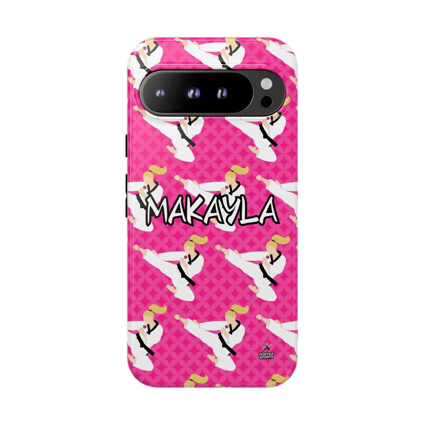 Personalized Martial Arts Taekwondo Karate Girl Tough Phone Case, Fonyea Sports