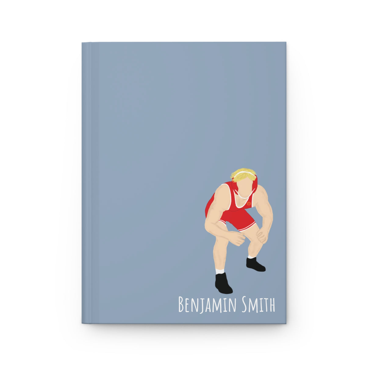 Wrestler Boy Personalized Blank Lined Journal — Hardback Edition