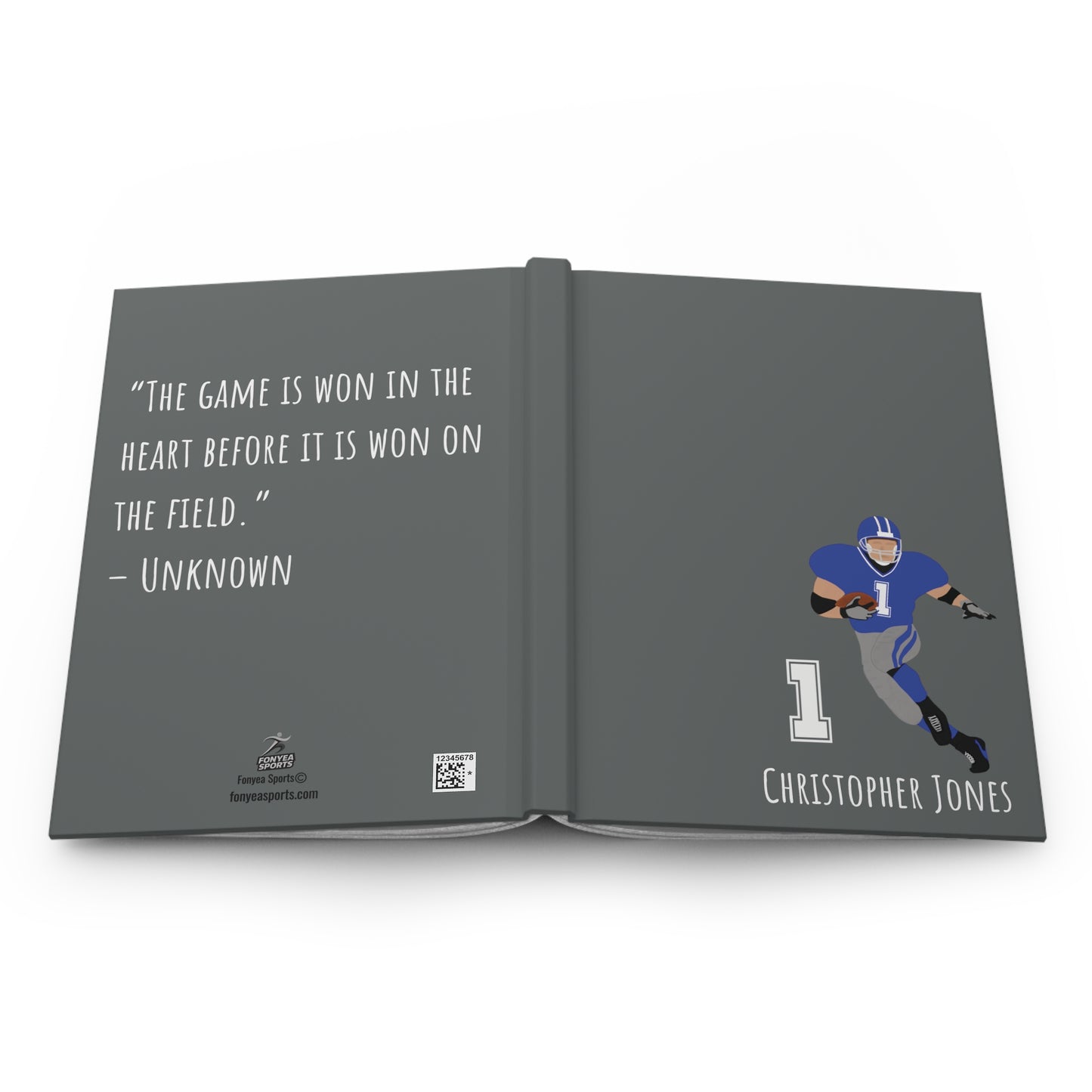 Personalized Football Boy Hardcover Journal Matte, Fonyea Sports