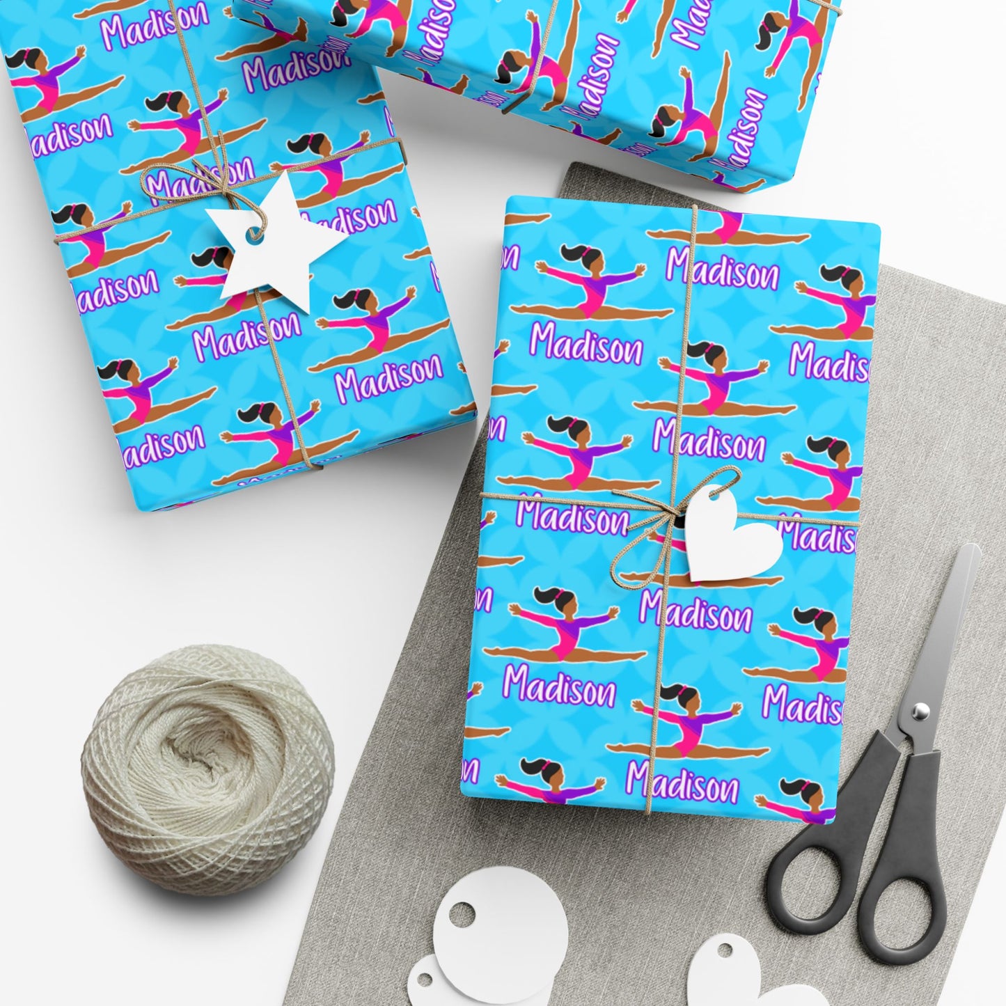 Personalized Gymnast Wrapping Paper, Fonyea Sports
