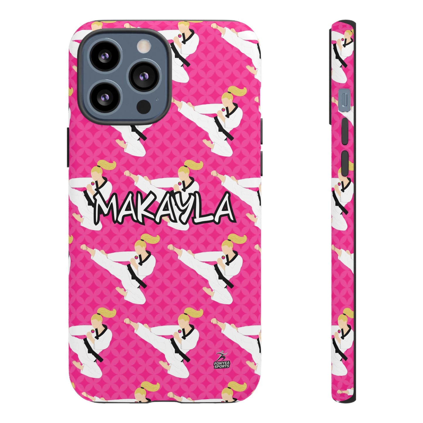Personalized Martial Arts Taekwondo Karate Girl Tough Phone Case, Fonyea Sports