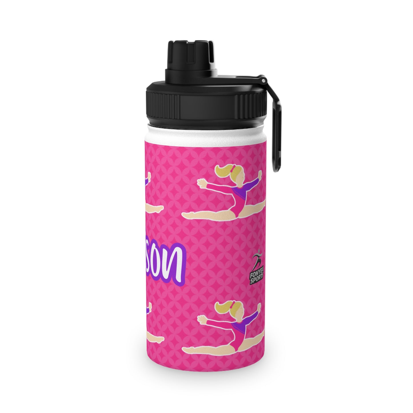 Fonyea Sports Water Bottle Gymnast Pink Personalized
