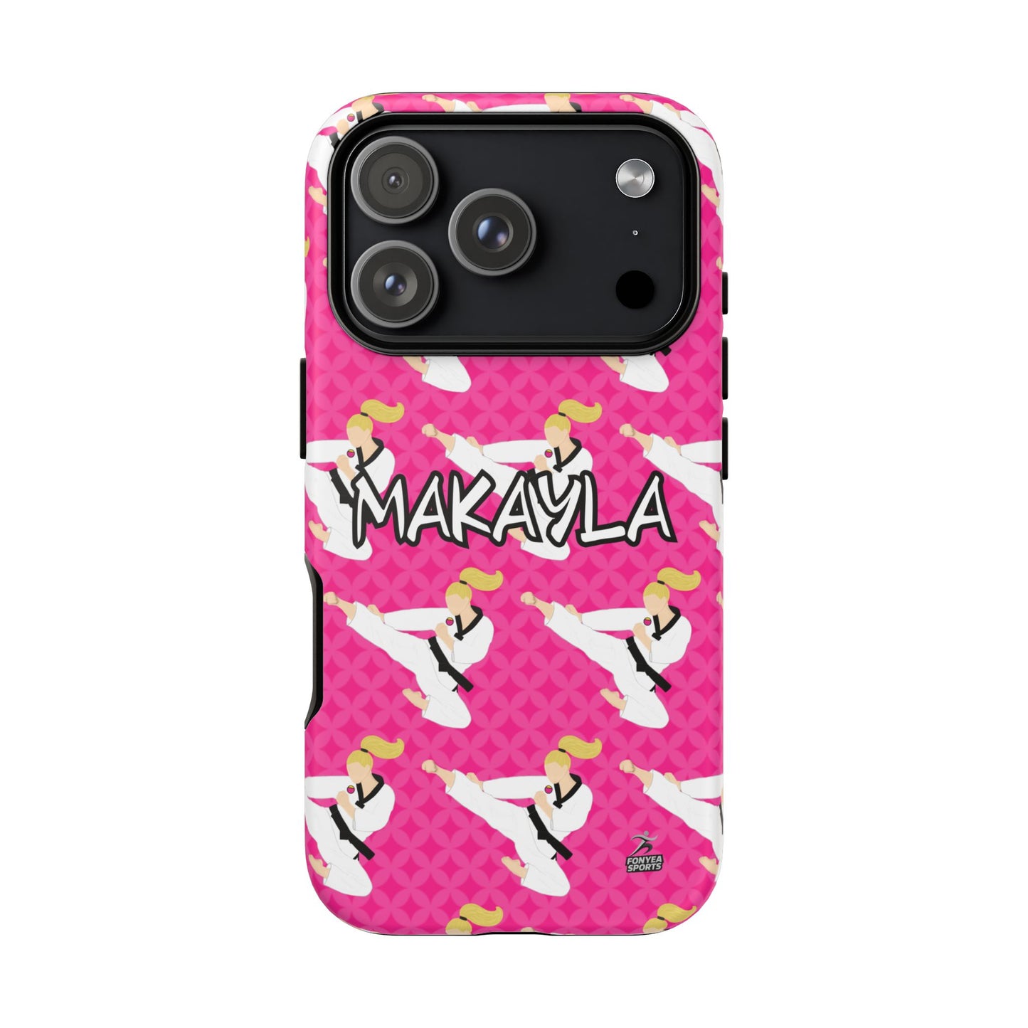 Personalized Martial Arts Taekwondo Karate Girl Tough Phone Case, Fonyea Sports