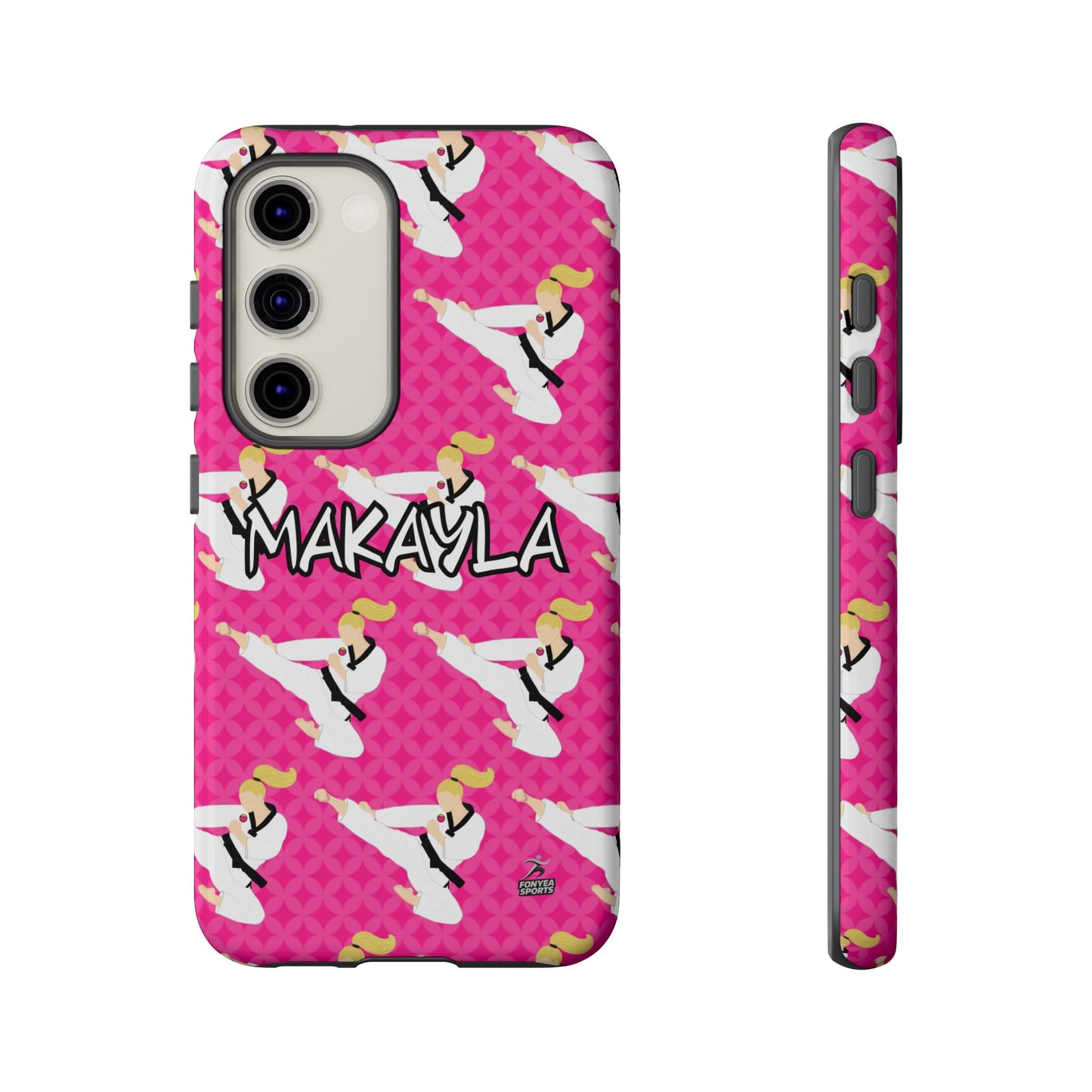 Personalized Martial Arts Taekwondo Karate Girl Tough Phone Case, Fonyea Sports