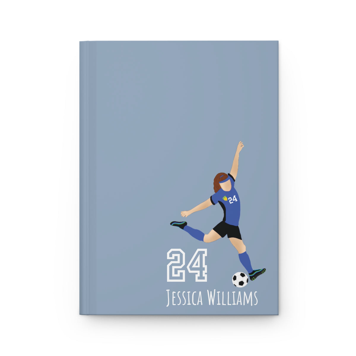 Soccer Girl Personalized Blank Lined Journal — Hardback Edition