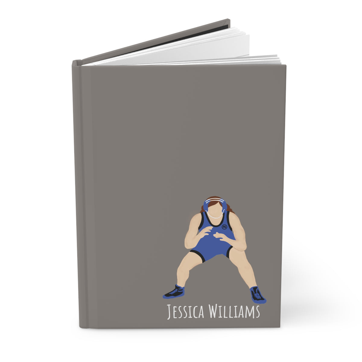 Wrestler Girl Personalized Blank Lined Journal — Hardback Edition