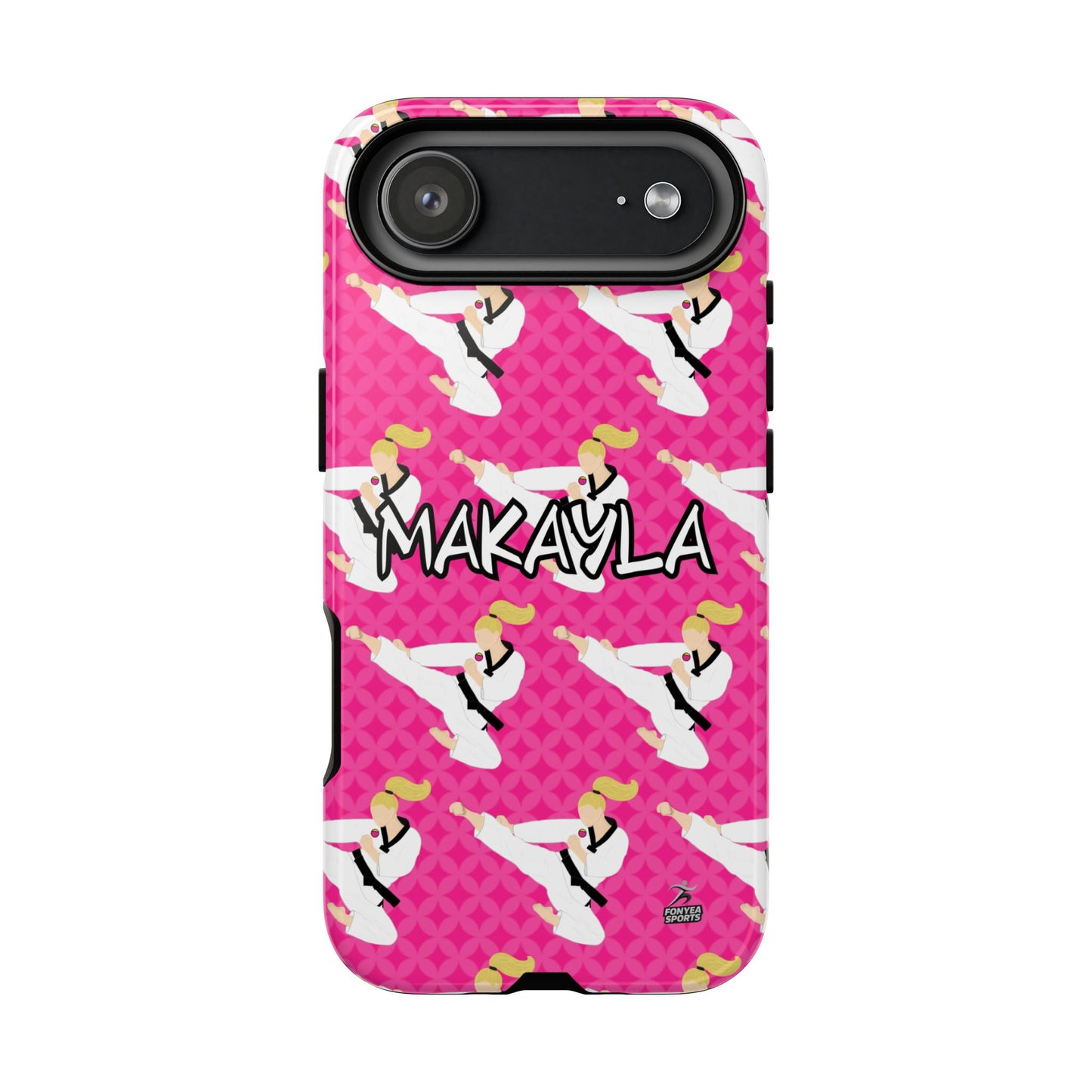 Personalized Martial Arts Taekwondo Karate Girl Tough Phone Case, Fonyea Sports