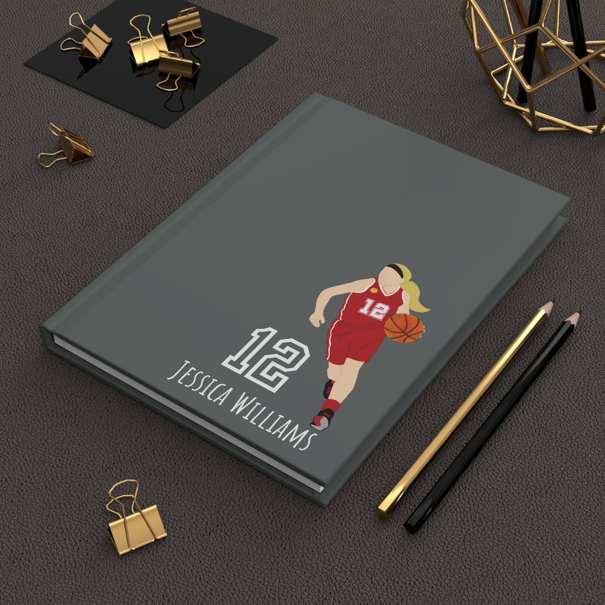 Basketball Girl Personalized Blank Lined Journal — Hardback Edition