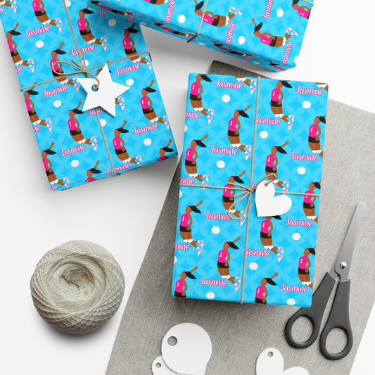 Personalized Volleyball Girl Wrapping Paper, Fonyea Sports