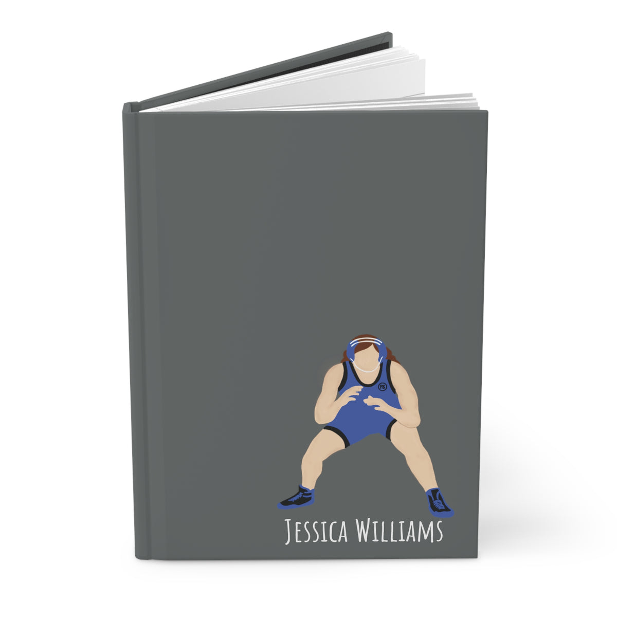 Wrestler Girl Personalized Blank Lined Journal — Hardback Edition