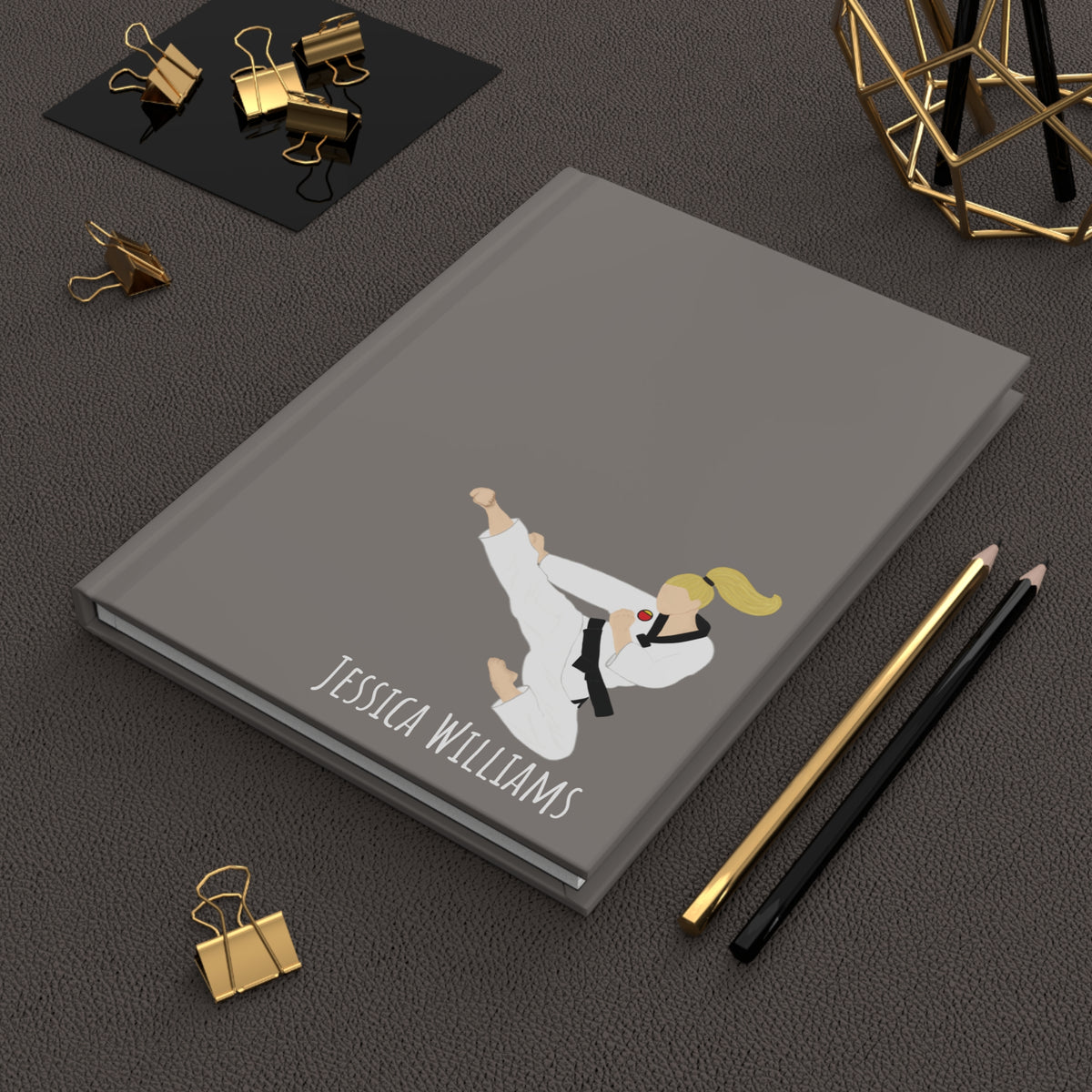 Martial Arts Girl Personalized Blank Lined Journal — Hardback Edition