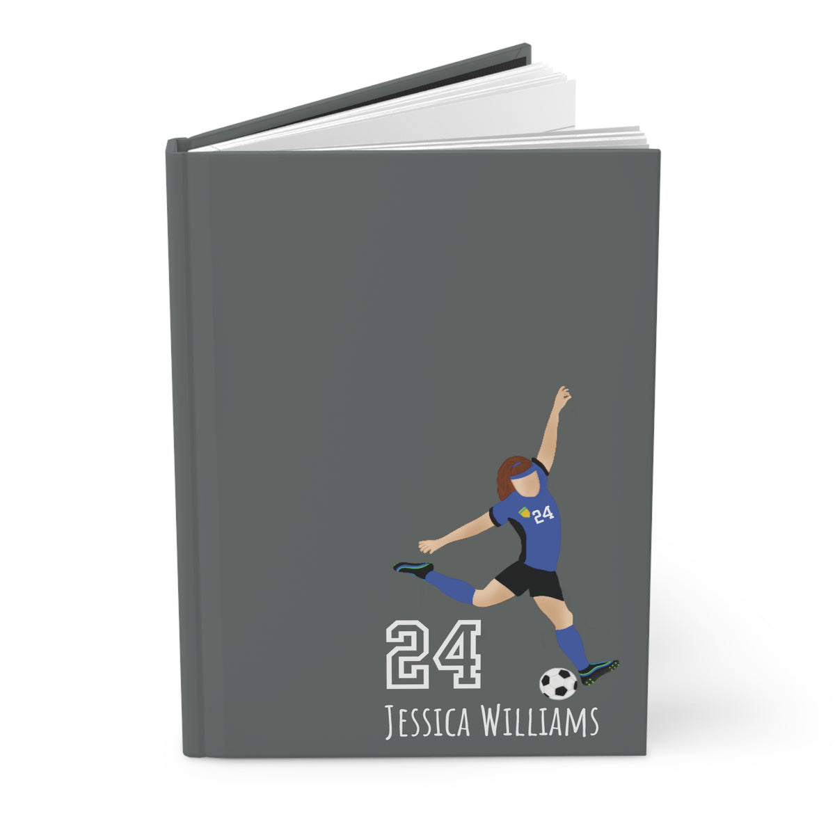 Soccer Girl Personalized Blank Lined Journal — Hardback Edition