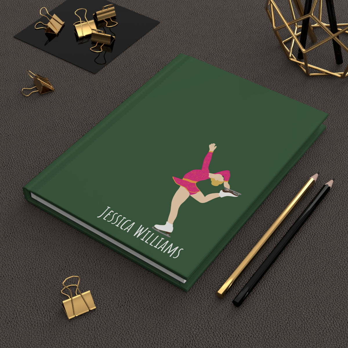 Figure Skater Personalized Blank Lined Journal — Hardback Edition