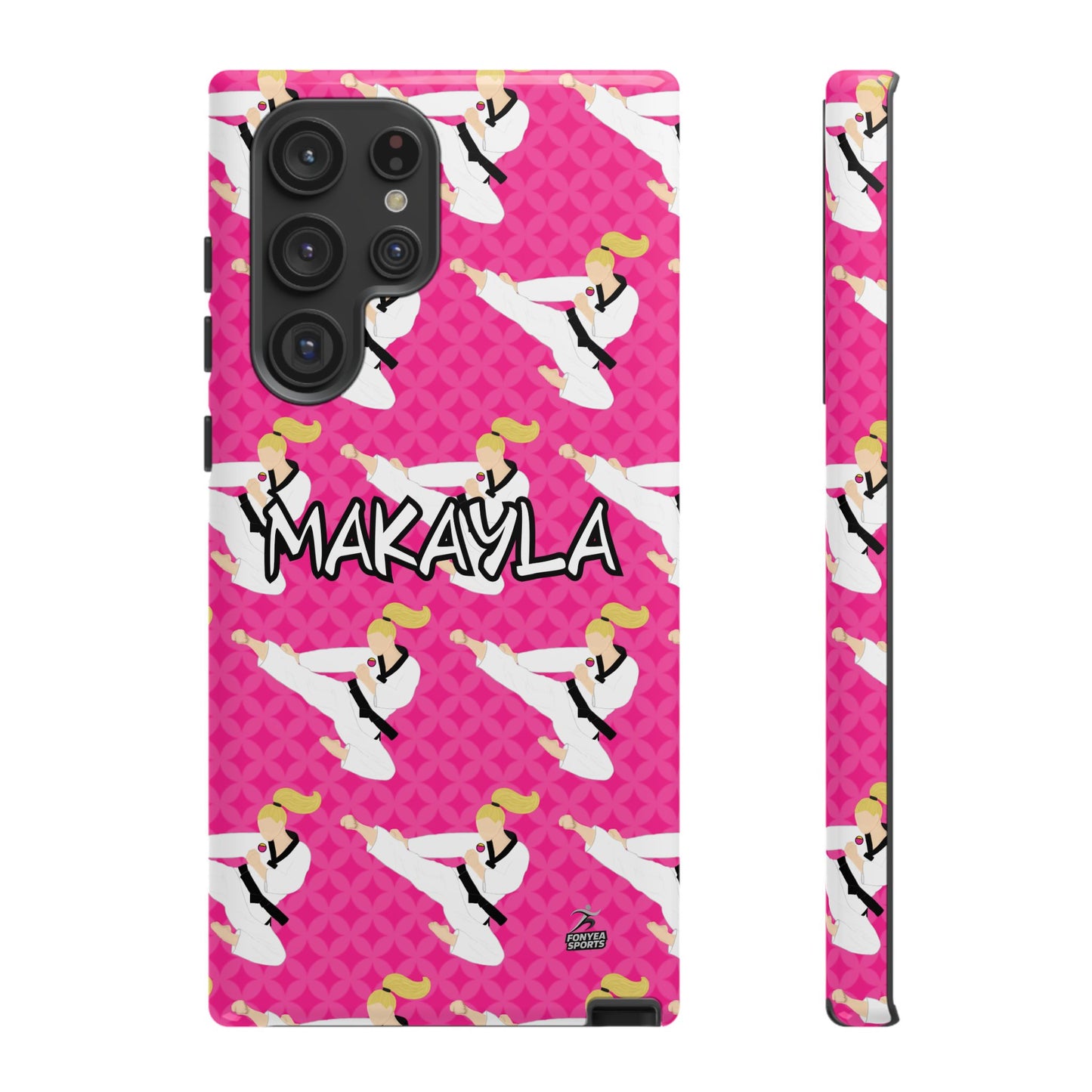 Personalized Martial Arts Taekwondo Karate Girl Tough Phone Case, Fonyea Sports
