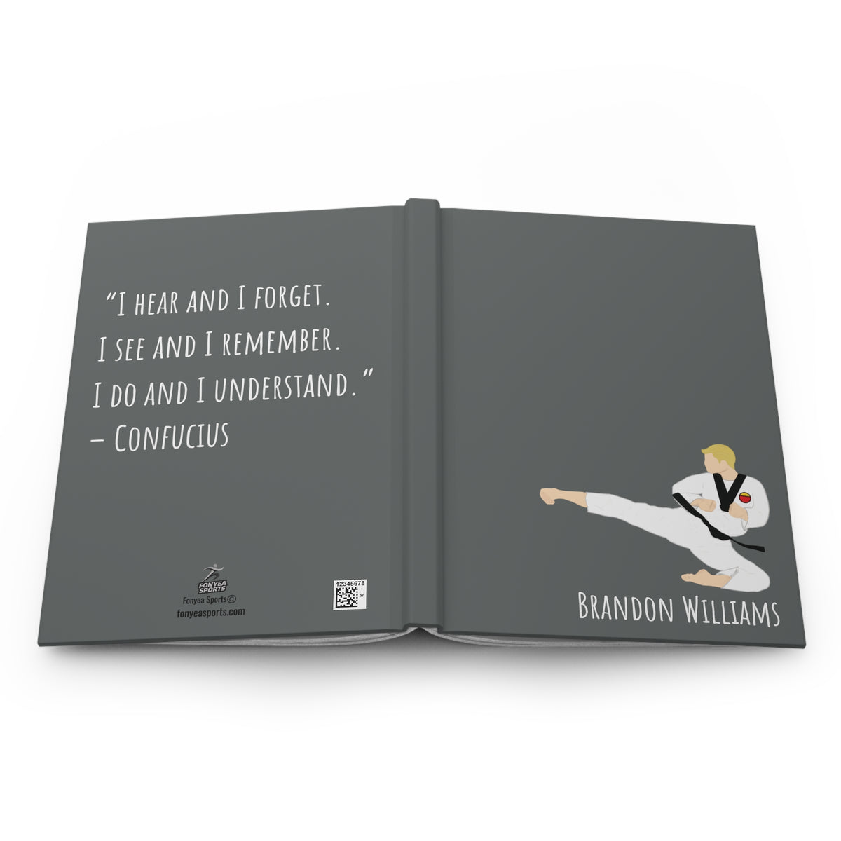 Martial Arts Boy Personalized Blank Lined Journal — Hardback Edition